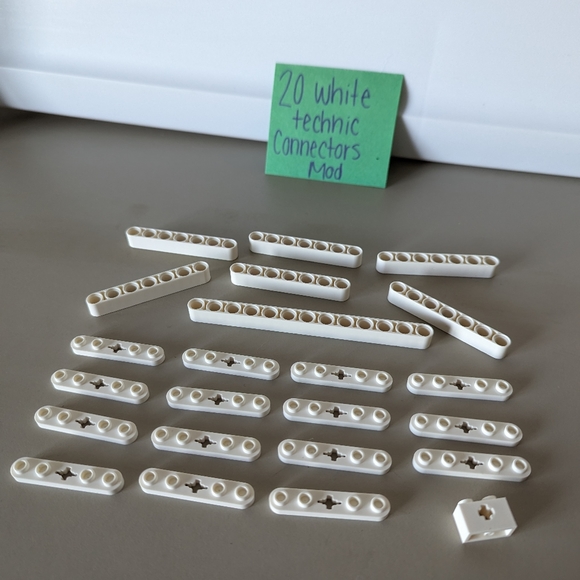 LEGO LOT OF 20 white MODIFIED bricks holes connectors technic star wars police - Picture 4 of 7
